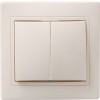 KVARTA Выключатель 2-клавишный 10А кер. ВС10-2-0-Км кремовый GENERICA