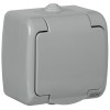 AQUATIC Розетка 1-местная с заземлением и крышкой для открытой установки 16А IP54 РСш12-2-