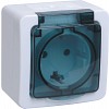 Розетка 1-местная для открытой установки РСб20-3-ГПБд с заземляющим контактом IP54 ГЕРМЕС