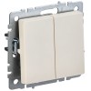 BRITE Выключатель 2-клавишный 10А ВС10-2-0-БрКр бежевый IEK