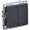 BRITE Выключатель 2-клавишный 10А ВС10-2-0-БрГ графит IEK