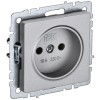 BRITE Розетка 1-местная без заземления без защитных шторок 10А РС10-1-0-БрА алюминий IEK