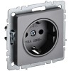 BRITE Розетка 1-местная с заземлением без защитных шторок 16А РС11-1-0-БрС сталь IEK