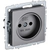 BRITE Розетка 1-местная без заземления без защитных шторок 10А РС10-1-0-БрС сталь IEK