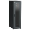 ITK LINEA N Шкаф напольный сетевой 19" 33U 800х1000мм стеклянная передняя дверь задняя металлическая черный