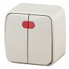 3-105-02 Выключатель Intro Polo 3-105-02 двухклавишный с подсветкой, 10A-250В, IP20, ОУ,