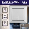 4-102-01 Выключатель Intro Solo 4-102-01 одноклавишный с подсветкой, 10А-250В, IP20, СУ,