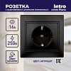 1-206-05 Розетка Intro Plano 1-206-05 с заземлением 2P+E Schuko со шторками 16А-250В IP20