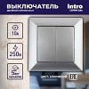 4-104-03 Выключатель Intro Solo 4-104-03 двухклавишный 10А-250В, IP20, СУ, алюминий