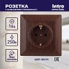 4-202-10 Розетка Intro Solo 4-202-10 с заземлением 2P+E Schuko 16А-250В IP20 СУ венге
