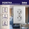 4-204-01 Розетка Intro Solo 4-204-01 без заземления двойная 2х2P 16А-250В IP20 СУ белый