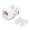 Модуль Keystone Jack RJ-45 CAT 5e неэкранированный 110 IDC тип 90 градусов, белый REXANT