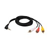 Шнур стерео 3,5мм 4C – 3 RCA, 1,5м, позолоченный REXANT