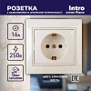 1-206-02 Розетка Intro Plano 1-206-02 с заземлением 2P+E Schuko со шторками 16А-250В IP20