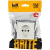 BRITE Розетка 1-местная без заземления с защитными шторками 10А РСш10-2-БрБ белый IEK