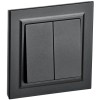 BRITE Выключатель 2-клавишный 10А в сборе ВСР10-2-0-БрЧ черный IEK