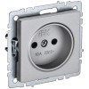 BRITE Розетка 1-местная без заземления с защитными шторками 10А РСш10-2-БрА алюминий IEK