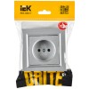 BRITE Розетка 1-местная с заземлением с защитными шторками 16А в сборе РСР14-1-0-БрА алюми