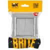 BRITE Выключатель 2-клавишный 10А в сборе ВСР10-2-0-БрА алюминий IEK