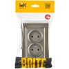 BRITE Розетка 2-местная без заземления без защитных шторок 10А в сборе РС12-2-БрШ шампань 