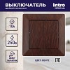 4-104-10 Выключатель Intro Solo 4-104-10 двухклавишный 10А-250В, IP20, СУ, венге