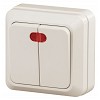 2-105-02 Выключатель Intro Quadro 2-105-02 двухклавишный с подсветкой, 10А-250В, IP20, ОУ