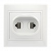 Розетка компьютер+телефон RJ-45+Phone 1 местная белая "Венера" (SBE-01w-S1-RJPH)