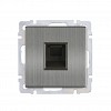 Розетка телефонная RJ-11 серый никель "Нептун" (SBE-05gn-S1-PH)