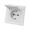 Розетка 2П+З 16А 250В IP44 с защ. шт. с крышкой белая Сенеж TDM