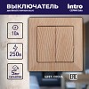 4-104-11 Выключатель Intro Solo 4-104-11 двухклавишный 10А-250В, IP20, СУ, сосна
