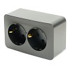 Розетка 2-местная с/з открытой установки, 250В, 16А, IP20, серия София,черный матовый MST1
