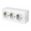 Розетка 3-местная с/з открытой установки, 250В, 16А, IP20, серия София, белый, MST16-13-01