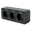 Розетка 3-местная с/з открытой установки, 250В, 16А, IP20, серия София, черный матовый, MS