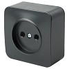 Розетка 1-местная б/з открытой установки, 250В, 10А, IP20, серия София, черный матовый, MS
