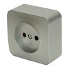 Розетка 1-местная б/з открытой установки, 250В, 10А, IP20, серия София, серебро, MST10-11-