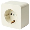 Розетка 1-местная с/з открытой установки, 250В, 16А, IP20, серия София, слоновая кость, MS