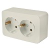 Розетка 2-местная с/з открытой установки, 250В, 16А, IP20, серия София, слоновая кость, MS