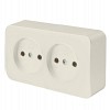 Розетка 2-местная б/з открытой установки, 250В, 10А, IP20, серия София, слоновая кость, MS