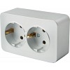 Розетка 2-местная с/з открытой установки, 250В, 16А, IP20, серия София, серебро, MST16-12-