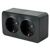 Розетка 2-местная с/з открытой установки, 250В, 16А, IP20, серия София, черный, MST16-12-0