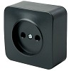 Розетка 1-местная б/з открытой установки, 250В, 10А, IP20, серия София, черный, MST10-11-0