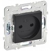 SKANDY Розетка без заземления с защитными шторками 10А SK-R01Bl черный IEK