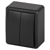 11-1204-05  Выключатель ЭРА Эксперт 11-1204-05 двойной IP20 10АХ-250В ОУ антрацит
