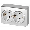 11-2205-03 Розетка ЭРА Эксперт 11-2205-03 двойная с заземлением 2х2P+E Schuko IP20 16A-25