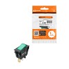 Выключатель клавишный KCD3-101N/B 250В AC/DC, 1P, 15А, (3с), ON-OFF, черный корпус, зеленая клавиша с LED подсветкой TDM