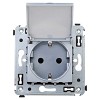 Avanti Розетка с крышкой в стену 2P+E с з/ш  Закаленная сталь DKC (4404013)