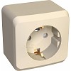ЭТЮД Розетка наружная с заземлением со шторками бежевая Systeme (Schneider) (PA16-004K)
