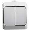 ЭТЮД Выключатель двухклавишный наружный IP44 серый Systeme (Schneider) (BA10-042C)