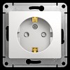 GLOSSA Розетка с заземлением со шторками в рамку белая Systeme (Schneider) (GSL000145)