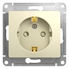 GLOSSA Розетка с заземлением со шторками в рамку бежевая Systeme (Schneider) (GSL000245)